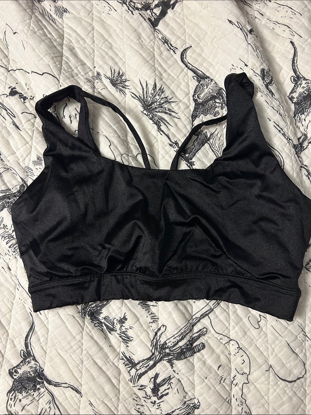 Avia Black Sports Bra with Supportive Band